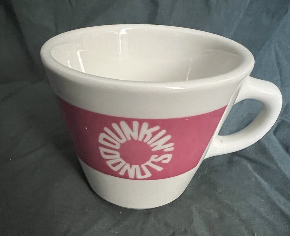 Vintage Dunkin Donuts Coffee Mug Diner Cup Homer Laughlin Best China Pink Band